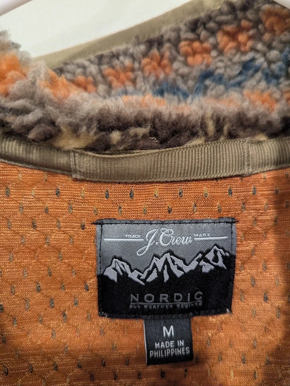 J. Crew Nordic Fair Isle Sherpa Half Zip Pullover Size Medium